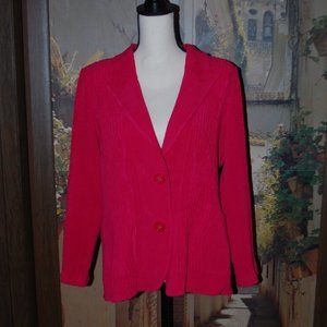 FLAIR Fuchsia Crinkle Jacket - L - EUC